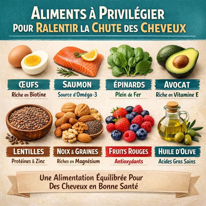 Quels aliments privilégier pour ralentir la chute des cheveux ?