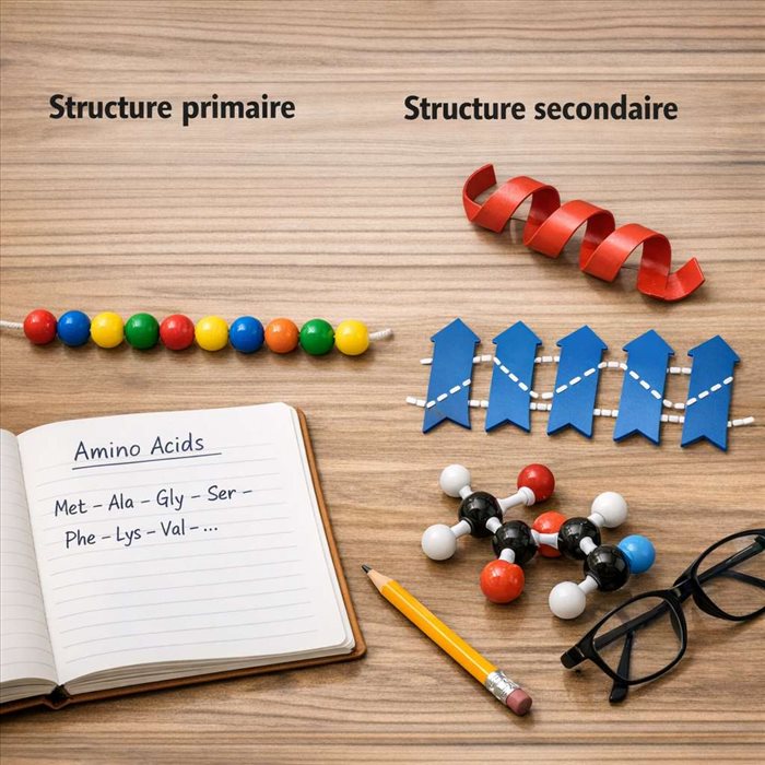 Différence entre structure primaire et secondaire des protéines | Guide clair