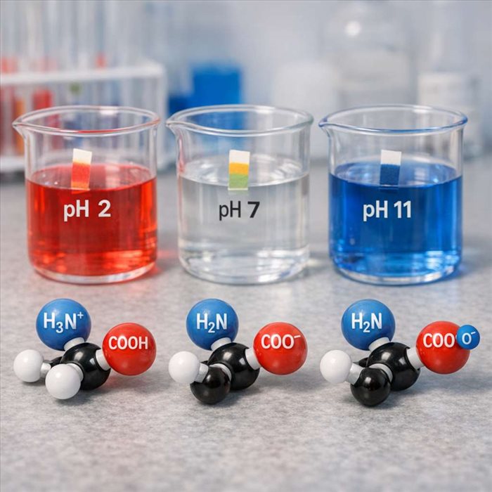 Pourquoi le pH modifie la charge des acides aminés ?